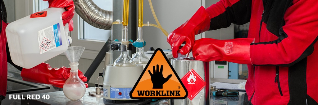 FULL RED 40 PVC Coated Safety work gloves, Length 40cm
