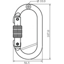 FA 50 102 17 - Steel Screw locking karabiner opening 18 mm with Captive Pin