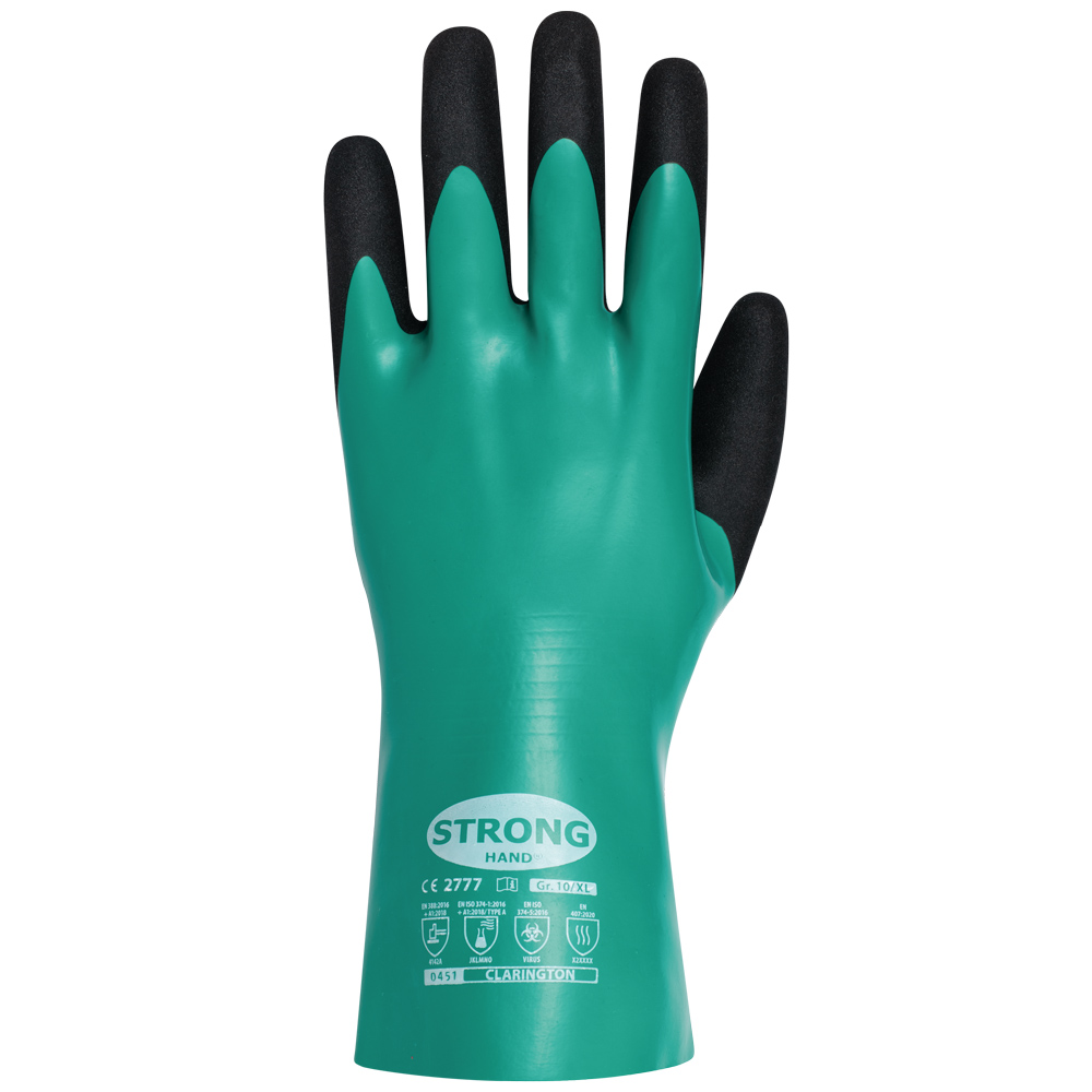 CLARINGTON Chemical Cut Resistant (Level A), Contact Heat 250°C Double Nitrile Foam Coated gloves, Type A (J.K.L.M.N.O)