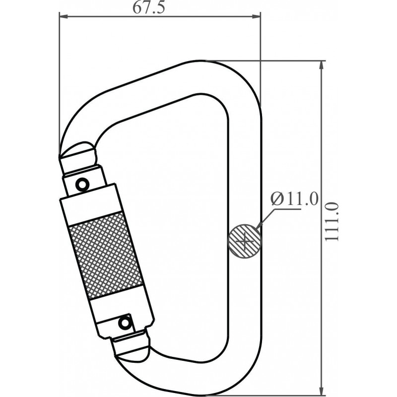 FA 50 201 22  - Quarter Turn Locking Aluminium karabiner opening 21 mm