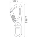 FA 50 221 17  - Aluminium Swivel Quarter-turn locking hook with load indicator opening 17 mm 