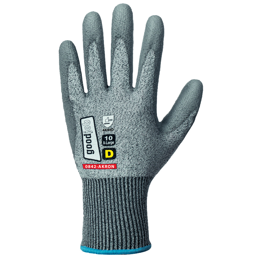 AKRON Cut Resistant PU Coated Gloves, Cut (D)