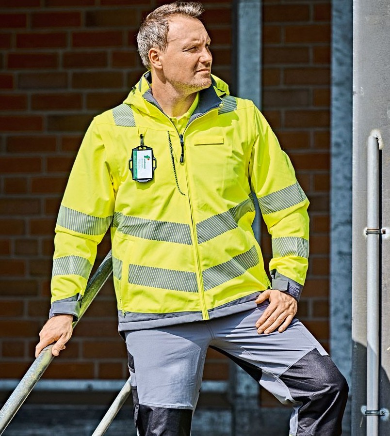 ANDOMAR/HADEMAR Hi-Vis 2-in-1 Padded Waterproof Breathable Softshell (3L), Segmented tape