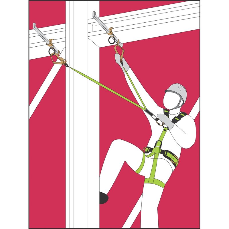 FA 60 033 18 - Horizontal Temporary Lifeline in wire rope, for 2 users, max length 18 mtr COOL LINE 1