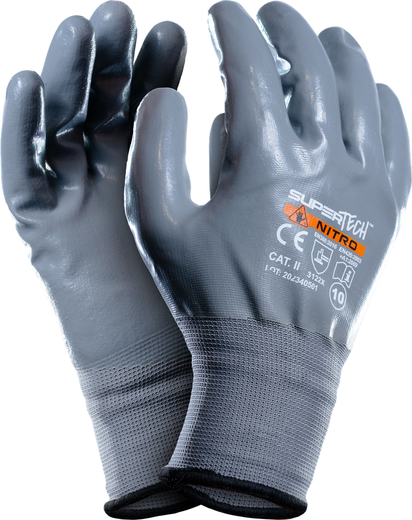 SUPER TECH NITRO Nitrile Coated Safety work gloves