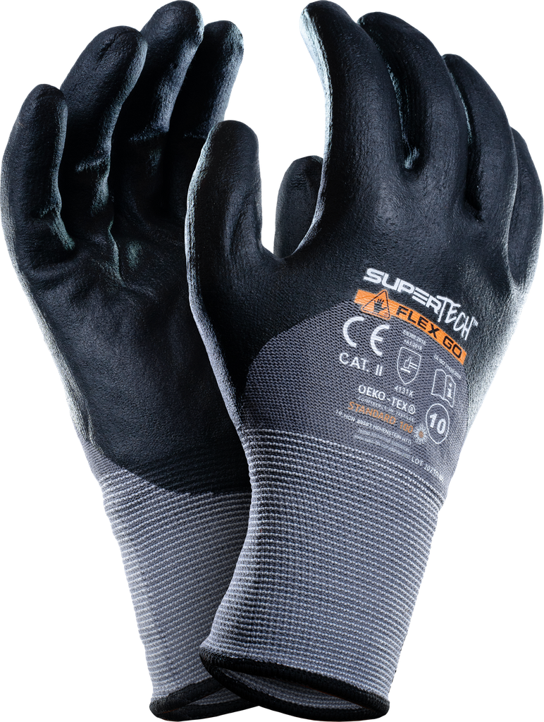 SUPER TECH FLEX GO Microfoam Nitrile 3/4 Coated work gloves