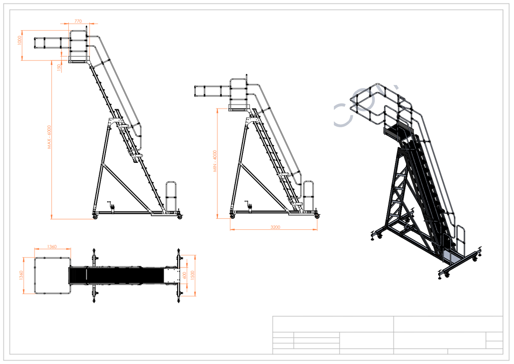 7848 Tanker Maintenance Repair Platform Ladder 4m - 5.9m