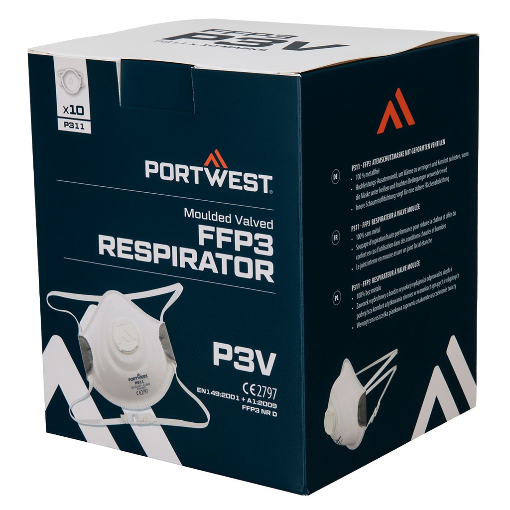 P311 Moulded FFP3 Valved Respirator (Pk10)