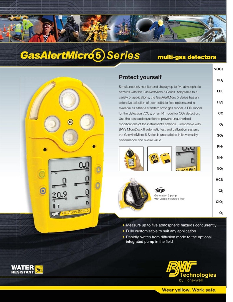 BW™ GasAlertMicro 5 Serviceable 5-gas Detector