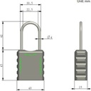 701 4mm/38mm Thin Steel Shackle Safety Padlock