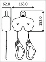 FA 20 500 02 - Twin retractable fall arrester aluminium casing in webbing 2 x 2m