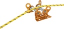 R005AA00 ROLLER COASTER Reversible rope protector on bearings for a moving rope