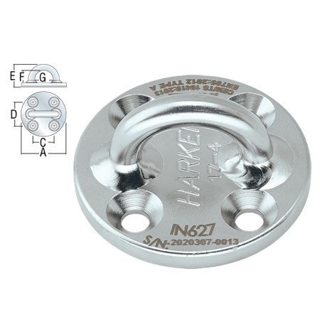 IN627 57 mm Stainless Steel Round Standard Padeye-EN795