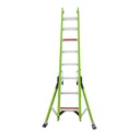 17216EN SUMOSTANCE with HYPERLITE Technology, 2 x 8 rungs - EN 131 - 150 kg Rated, Fiberglass Extension Ladder with GROUND CUE and Pole Strap