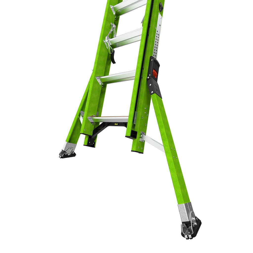 17216EN SUMOSTANCE with HYPERLITE Technology, 2 x 8 rungs - EN 131 - 150 kg Rated, Fiberglass Extension Ladder with GROUND CUE and Pole Strap