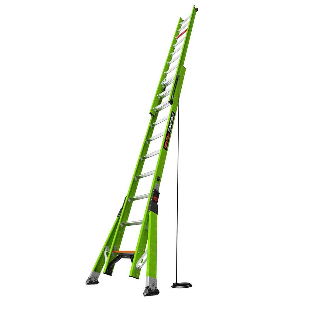 17220EN SUMOSTANCE with HYPERLITE Technology, 2 x 10 rungs - EN 131 - 150 kg Rated, Fiberglass Extension Ladder with GROUND CUE and Pole Strap