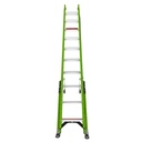 17220EN SUMOSTANCE with HYPERLITE Technology, 2 x 10 rungs - EN 131 - 150 kg Rated, Fiberglass Extension Ladder with GROUND CUE and Pole Strap