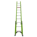 17220EN SUMOSTANCE with HYPERLITE Technology, 2 x 10 rungs - EN 131 - 150 kg Rated, Fiberglass Extension Ladder with GROUND CUE and Pole Strap
