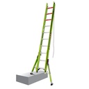 17220EN SUMOSTANCE with HYPERLITE Technology, 2 x 10 rungs - EN 131 - 150 kg Rated, Fiberglass Extension Ladder with GROUND CUE and Pole Strap