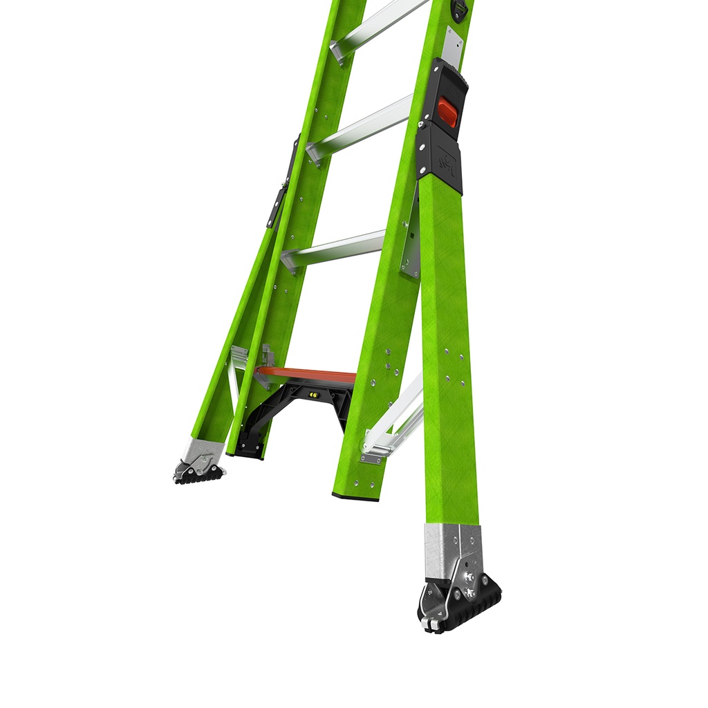 17220EN SUMOSTANCE with HYPERLITE Technology, 2 x 10 rungs - EN 131 - 150 kg Rated, Fiberglass Extension Ladder with GROUND CUE and Pole Strap