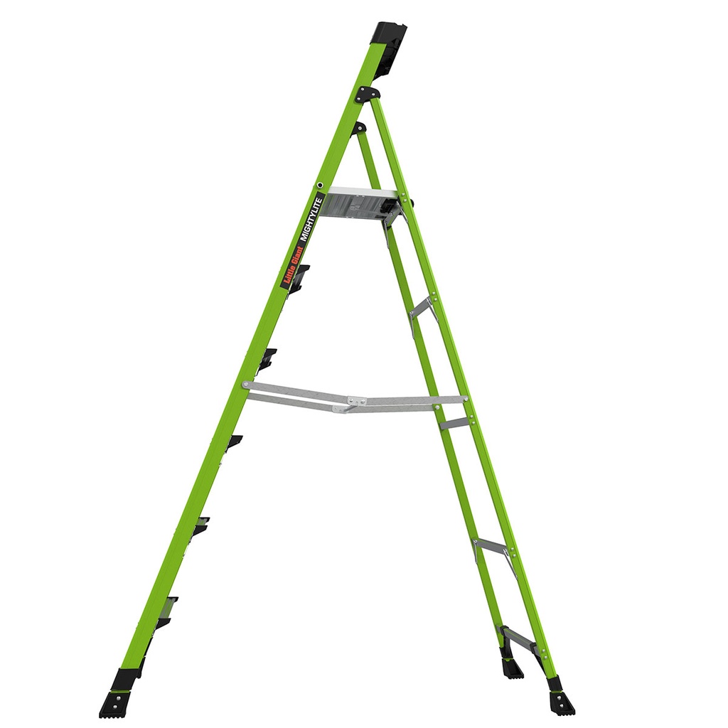 15368EN MIGHTYLITE, 1 x 8 Model - EN 131 - 150 kg Rated, Fiberglass Stepladder with GROUND CUE