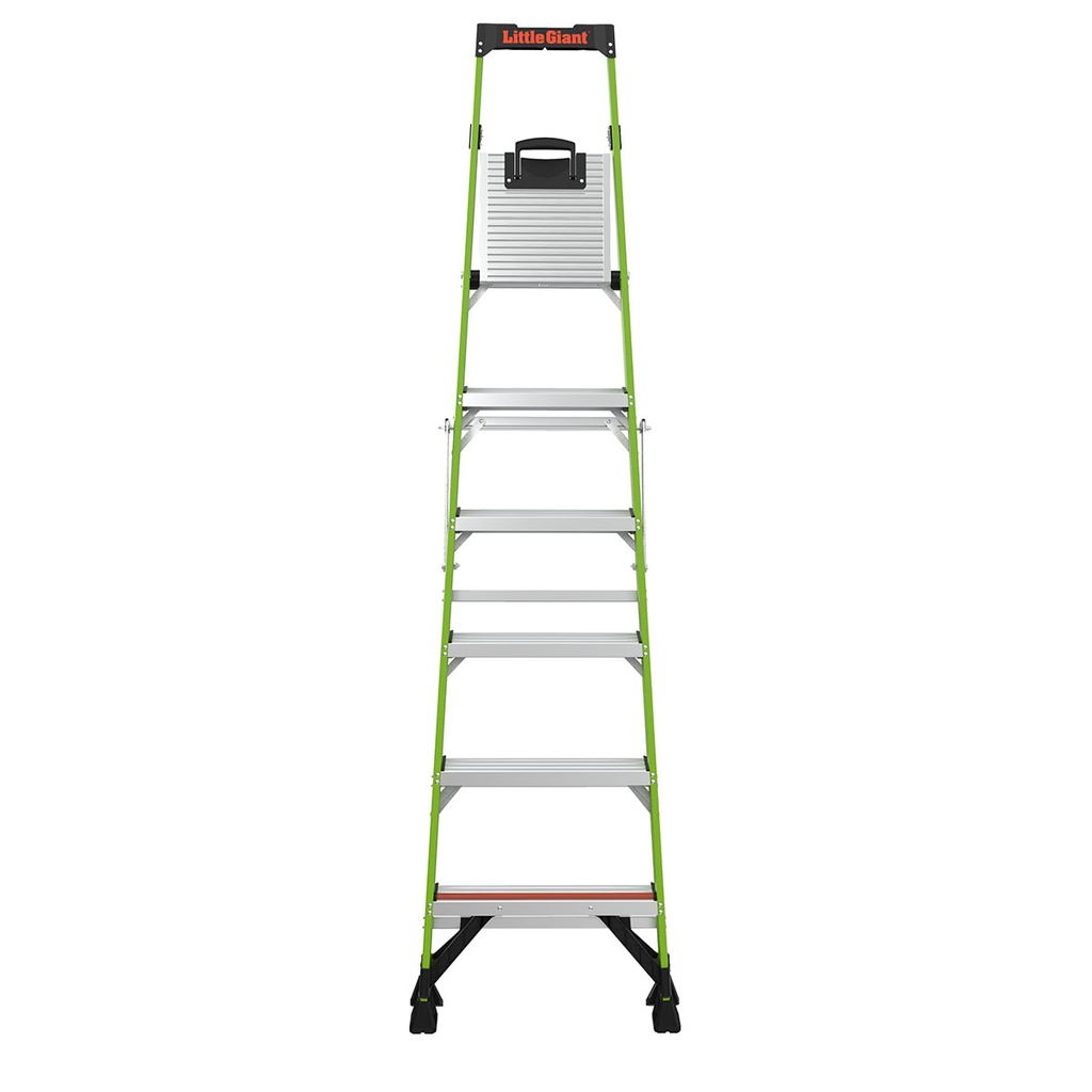 15368EN MIGHTYLITE, 1 x 8 Model - EN 131 - 150 kg Rated, Fiberglass Stepladder with GROUND CUE