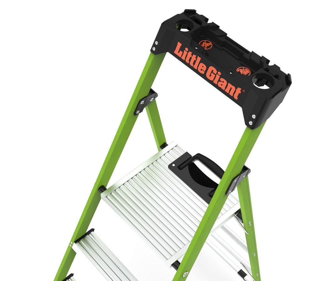 15368EN MIGHTYLITE, 1 x 8 Model - EN 131 - 150 kg Rated, Fiberglass Stepladder with GROUND CUE