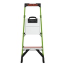 15364EN MIGHTYLITE, 1 x 4 Model - EN 131 - 150 kg Rated, Fiberglass Stepladder with GROUND CUE