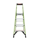 15366EN MIGHTYLITE, 1 x 6 Model - EN 131 - 150 kg Rated, Fiberglass Stepladder with GROUND CUE