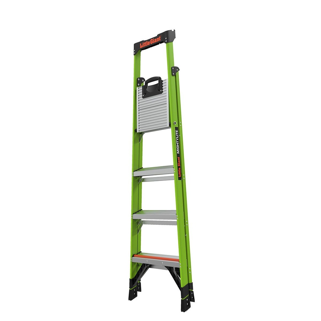 15366EN MIGHTYLITE, 1 x 6 Model - EN 131 - 150 kg Rated, Fiberglass Stepladder with GROUND CUE