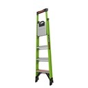 15366EN MIGHTYLITE, 1 x 6 Model - EN 131 - 150 kg Rated, Fiberglass Stepladder with GROUND CUE