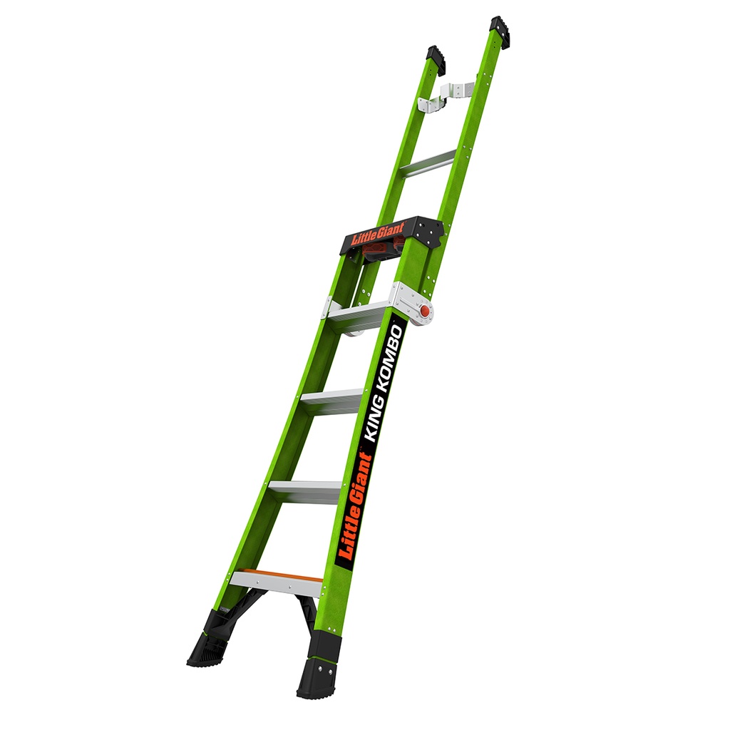 13580 KING KOMBO Industrial, 5' 170 kg Rated, Fiberglass 3-in-1 All-Access Combination Ladder with Rotating Wall Pad, V-Rung Corner Pad, GROUND CUE, and Heavy-Duty Feet (copy)