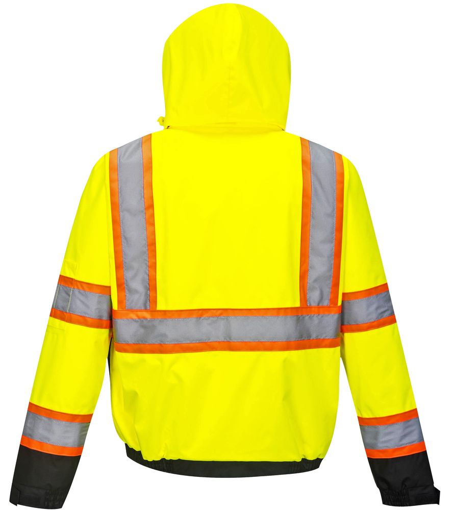 US367 Hi-Vis 2-in-1 Contrast Tape Bomber Jacket