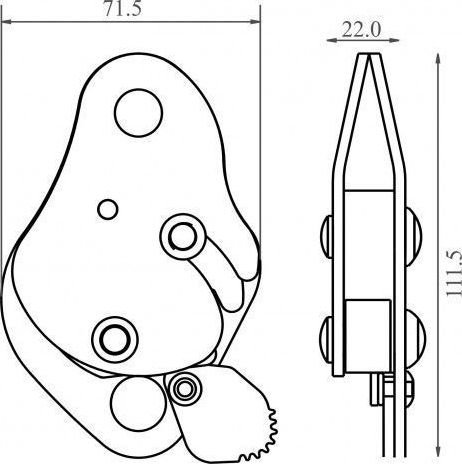 FA 20 103 00A - BLOCKER Compact Fall Arrester alone to be used on polyamide kernmantle rope 11mm, multi-use  
