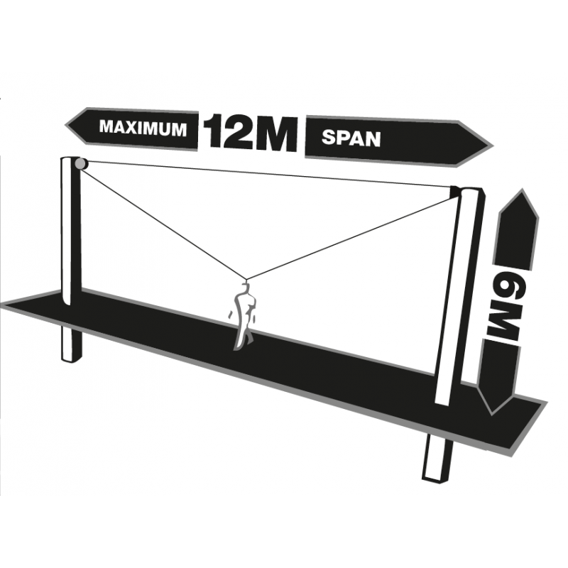 FA60039 T-LINE, Retractable fall arrester with steel dual safety cable with integrated recovery system