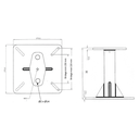 FA60211 Galvanized steel rigid post, for horizontal wire rope lifeline KS- Line (KS 4000)