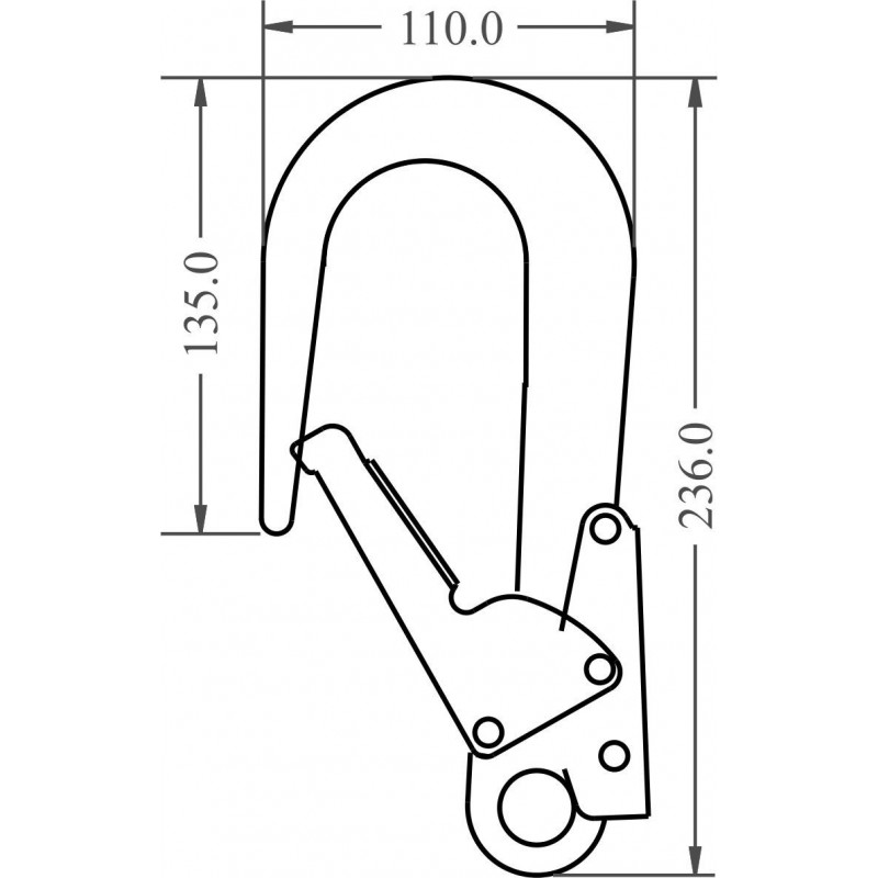 FA5020860 Aluminum Scaffold Hook opening 60mm