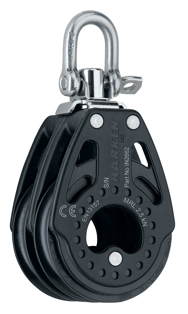 IN2662 75 mm Carbo Double Pulley - Swivel