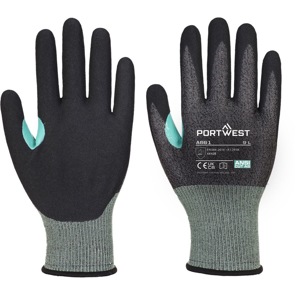 A661 CS VHR18 Nitrile Foam Cut Glove, Cut (E)