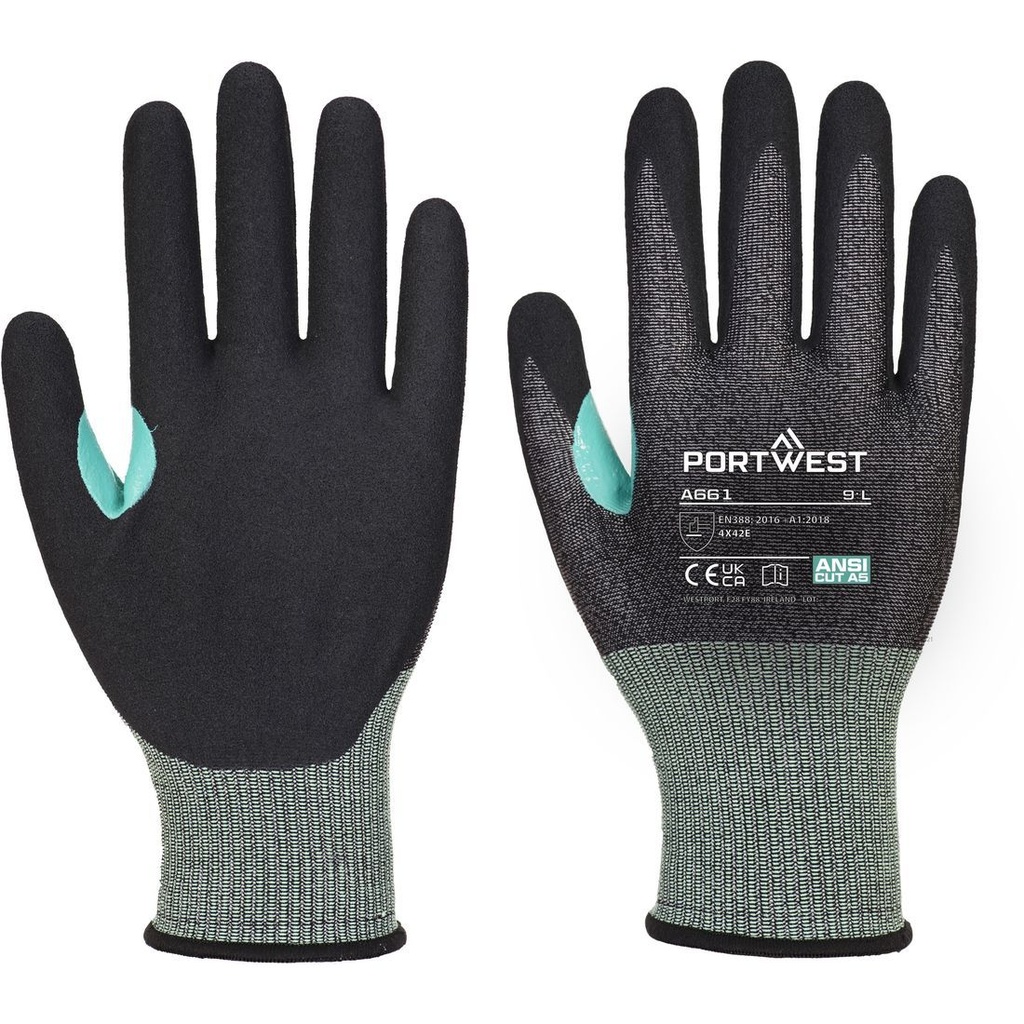 A661 Nitrile Foam Cut Glove CS E18, Cut (E)