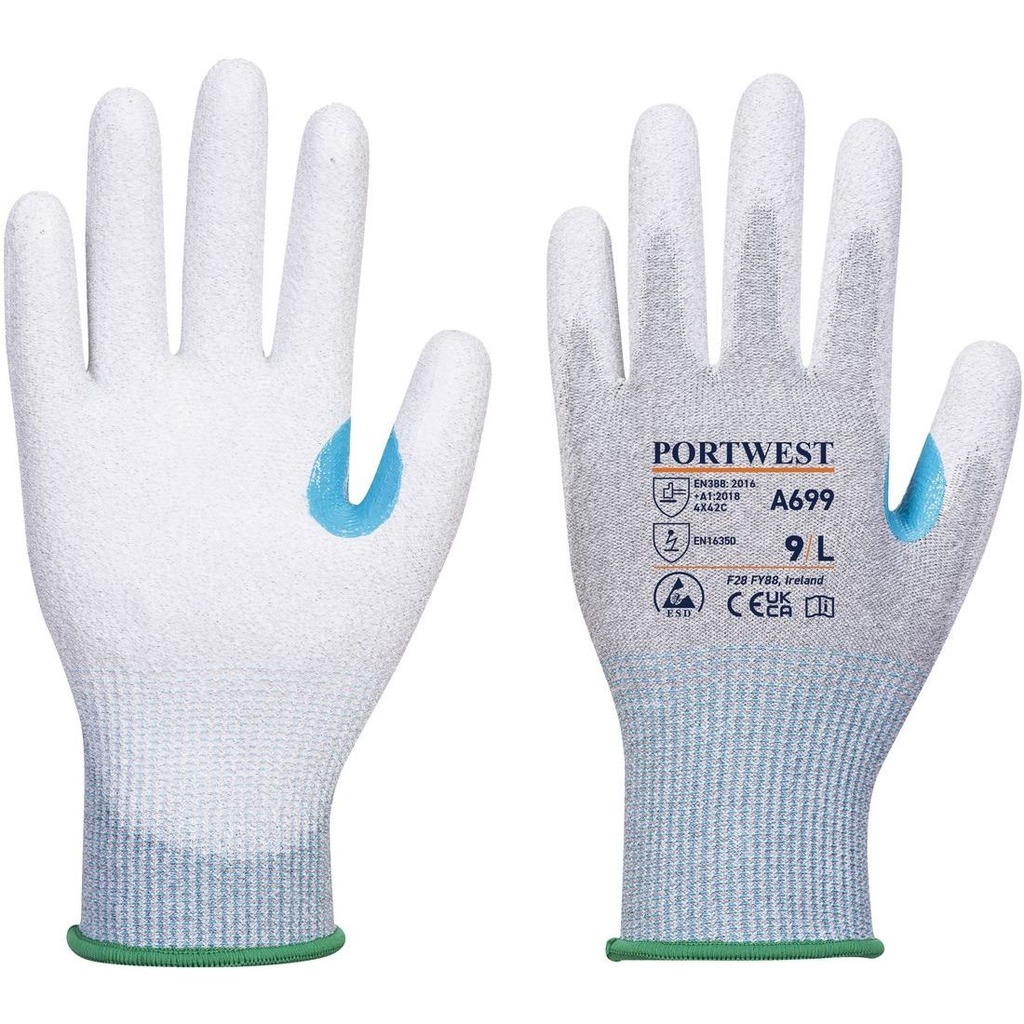 A699 MR13 ESD PU Palm Glove, Cut (C)