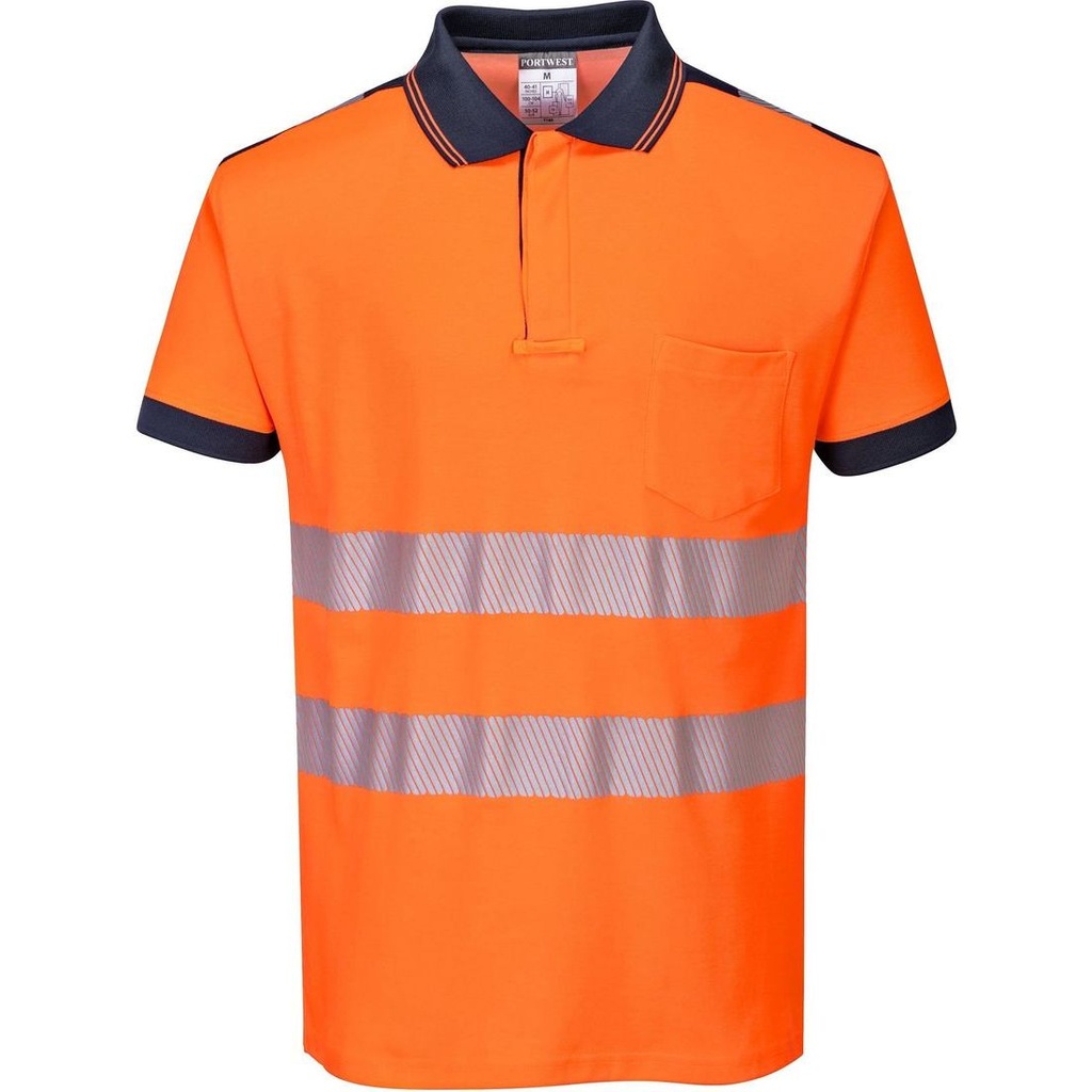 T180 Vision Поло маица со висока видливост Cotton Comfort S/S