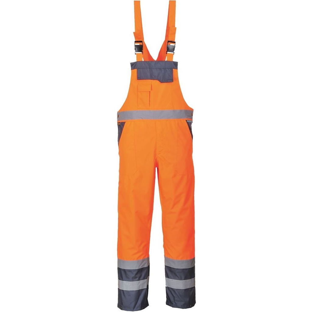 S488 Hi-Vis Breathable Waterproof Contrast Bib & Brace