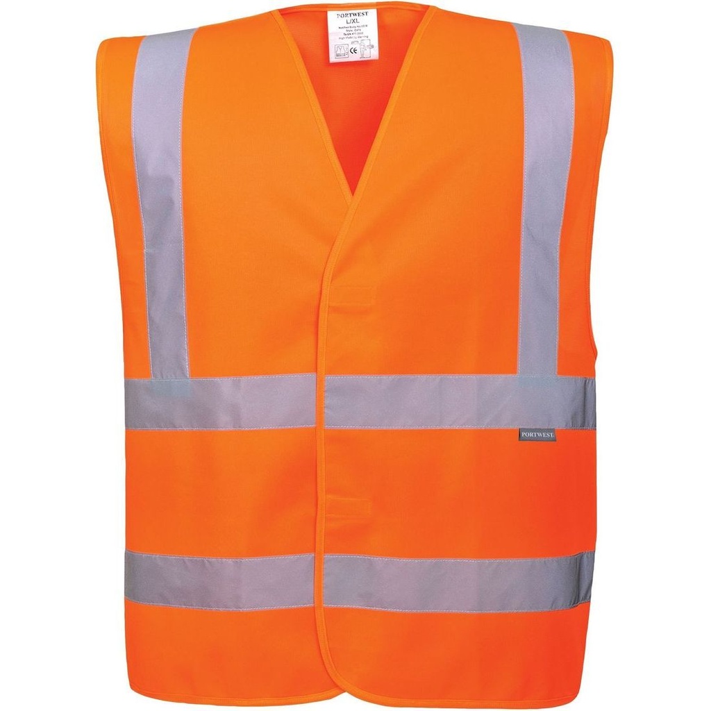 C470FOB Jelek Hi-Vis me Dy Shirita Horizontal dhe Dy Vertikal