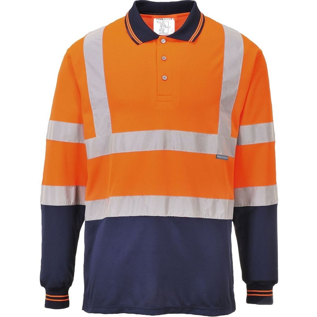 S279 Hi-Vis Contrast Polo Shirt L/S
