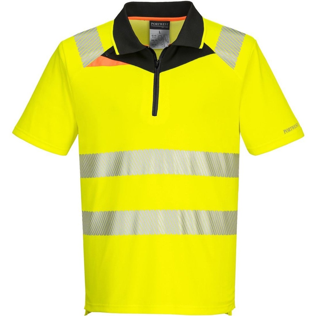 DX412 DX4 Hi-Vis Zip Polo Shirt S/S