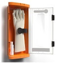 TC108-Orange plastic vox for rubber gloves + talc bottle
