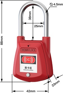 SC02J 4.5/38mm Smart IC Card Λουκέτο ασφαλείας Steel Shackle