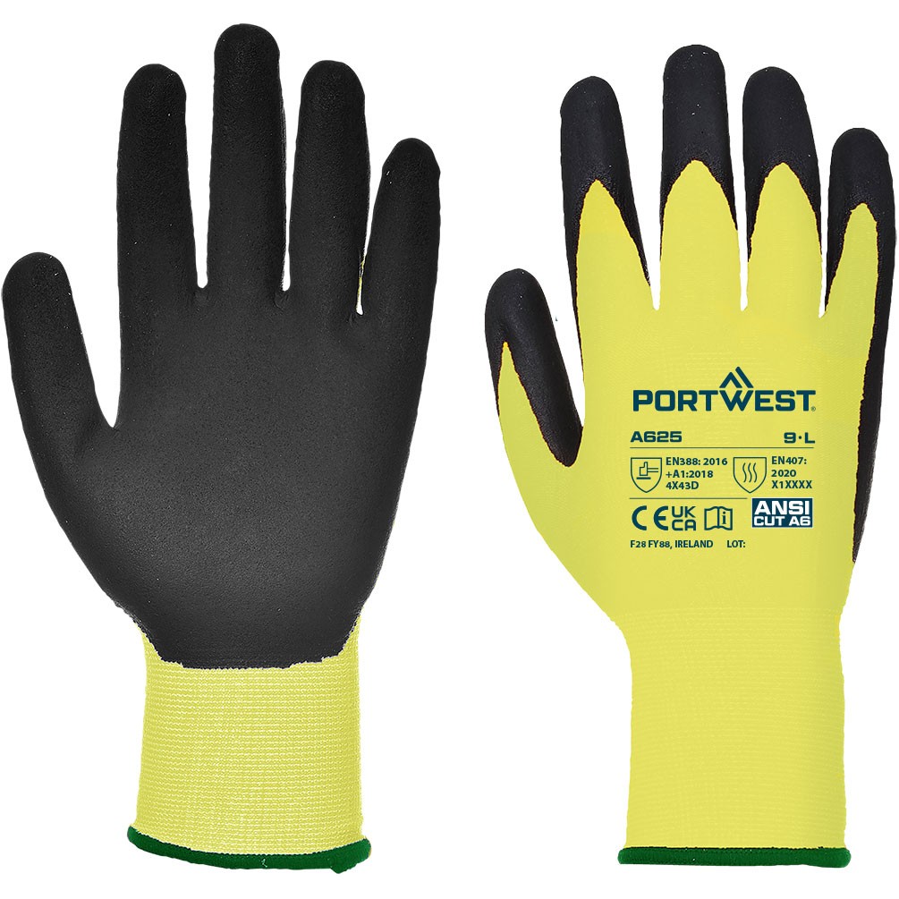 A625 Vis-Tex PU Cut Resistant Glove, Cut (D)