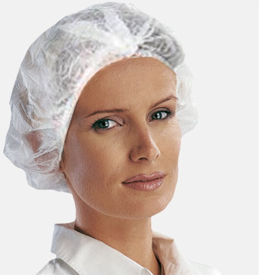 XCUP Round pleated white hairnet